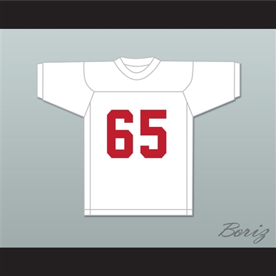 Puddin Patterson Sr 65 Miami White Football Jersey Semi-Tough