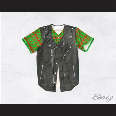 Punk Rock Vest with Christmas T-Shirt Baseball Jersey