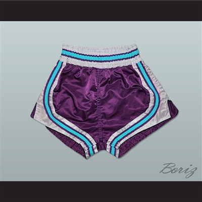 Purple-Light Blue-White Retro Style Basketball Shorts