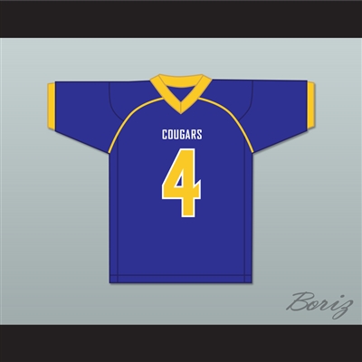 Quay Walker 4 Crisp County High School Cougars Blue Football Jersey 1
