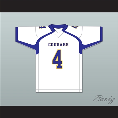 Quay Walker 4 Crisp County High School Cougars White Football Jersey 1