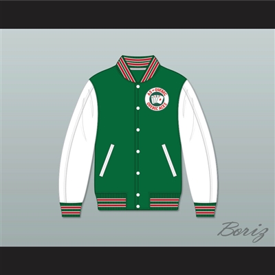 Quebec Aces Green and White Varsity Letterman Jacket-Style Sweatshirt 1