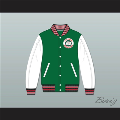 Quebec Aces Green and White Varsity Letterman Jacket-Style Sweatshirt 2