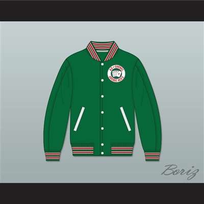 Quebec Aces Green Varsity Letterman Jacket-Style Sweatshirt 1
