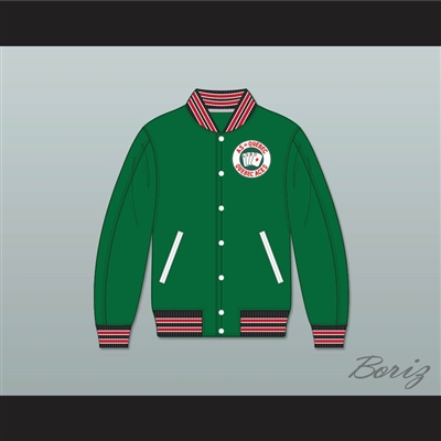 Quebec Aces Green Varsity Letterman Jacket-Style Sweatshirt 2
