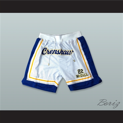 Quincy McCall 22 Crenshaw High School White Basketball Shorts