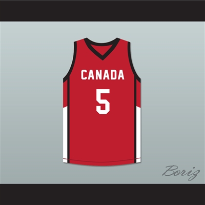R.J. Barrett 5 Canada Red Basketball Jersey