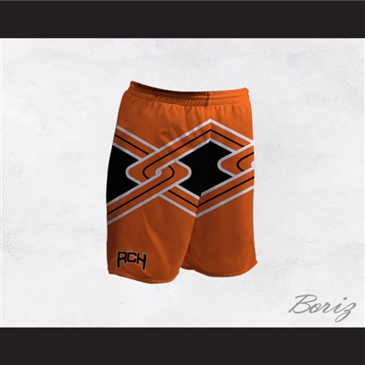 Rancho Carne High School Toros Male Cheerleader Orange Uniform Shorts