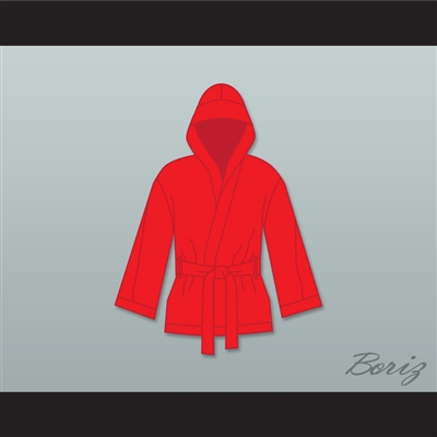 Ray 'Boom Boom' Mancini Red Satin Half Boxing Robe with Hood