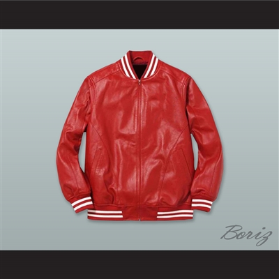 Red Lab Leather Zip Up Varsity Letterman Jacket