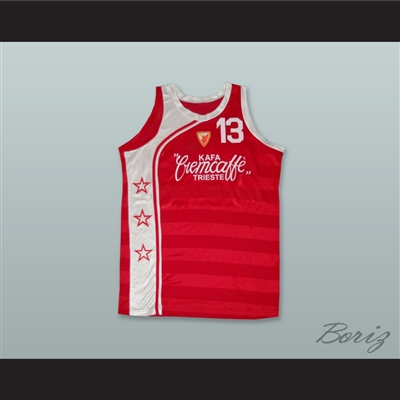 Red Star Belgrade Serbia Yugoslavia 13 Red Basketball Jersey