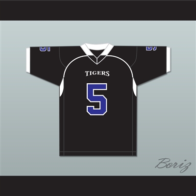 Redmond 5 Manassas Tigers High School Black Football Jersey Undefeated