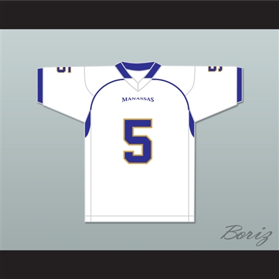 Redmond 5 Manassas Tigers High School White Football Jersey Undefeated