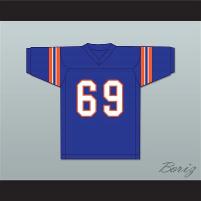 Reggie Ray 69 John Hughes High School Wasps Blue Football Jersey Not Another Teen Movie