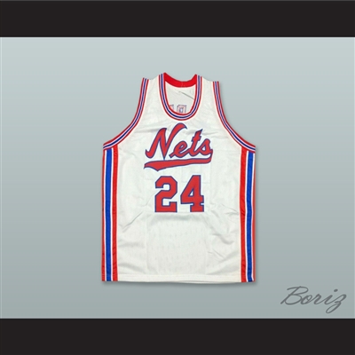 Rick Barry 24 New York Nets White Basketball Jersey