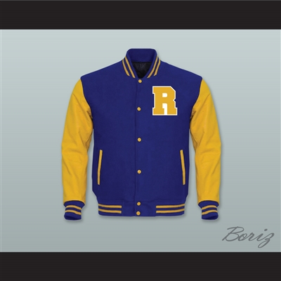 Riverdale Royal Blue Wool and Yellow Gold Lab Leather Varsity Letterman Jacket