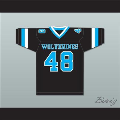 Rob Gronkowski 48 Woodland Hills High School Wolverines Black Football Jersey 1