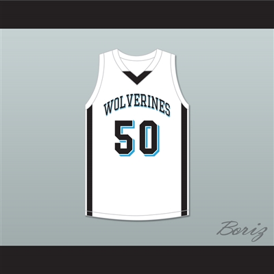 Rob Gronkowski 50 Woodland Hills High School Wolverines White Basketball Jersey 2