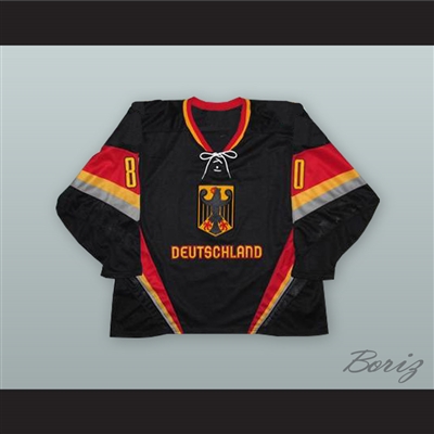 Robert Muller 80 Germany National Team Black Hockey Jersey