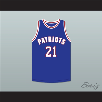 Khalil Robinson 21 Will Foster High School Patriots Blue Basketball Jersey The Red Sneakers