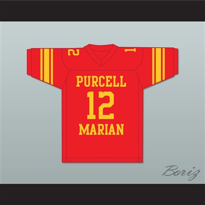 Roger Staubach 12 Purcell Marian High School Cavaliers Red Football Jersey 2