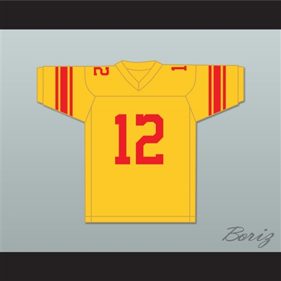 Roger Staubach 12 Purcell Marian High School Cavaliers Yellow Gold Football Jersey 1