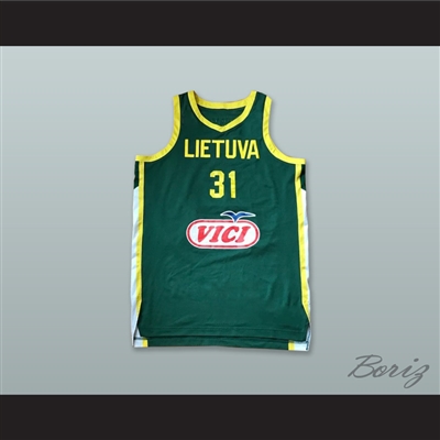 Rokas Giedraitis 31 Lietuva Lithuania Green Basketball Jersey
