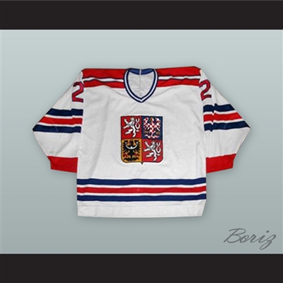 Roman Turek 2 Czech Republic National Team White Hockey Jersey