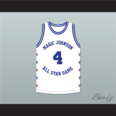Ron Harper 4 Magic Johnson All Star Game White Basketball Jersey 1988 Midsummer Night's Magic Charity Event