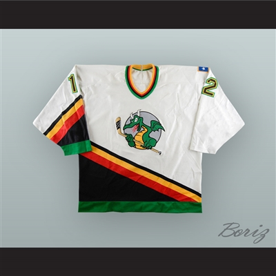Ron Hoover 12 San Antonio Dragons White Hockey Jersey