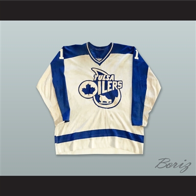 Ron Low 1 Tulsa Oilers White Hockey Jersey