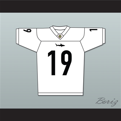 Jack 'Cap' Rooney 19 Miami Sharks White Football Jersey Any Given Sunday Includes AFFA Patch