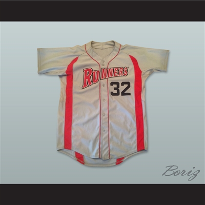 Runners 32 Gray Baseball Jersey