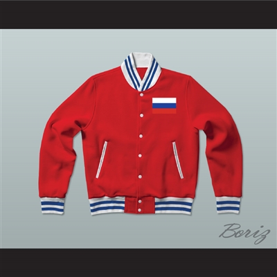 Russia Varsity Letterman Jacket-Style Sweatshirt