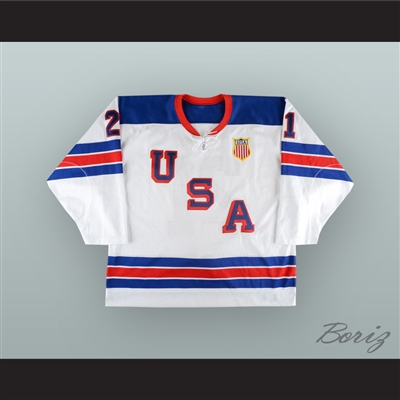 Ryan Hitchcock 21 Team USA World Junior Championships White Hockey Jersey