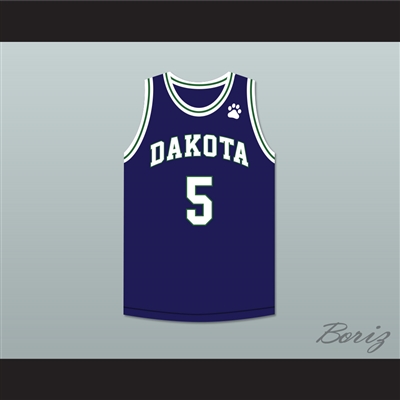 Ryan Rollins 5 Dakota High School Cougars Navy Blue Basketball Jersey 1