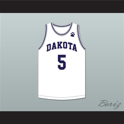 Ryan Rollins 5 Dakota High School Cougars White Basketball Jersey 1