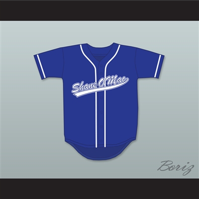 S McMahon The Money 33 Blue Button Down Baseball Jersey