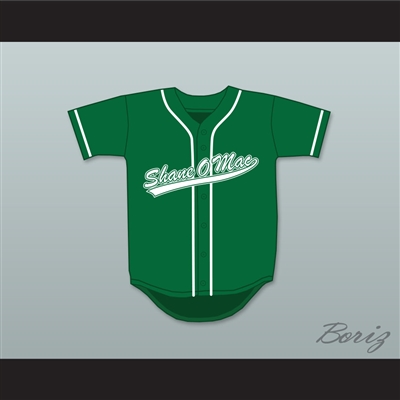 S McMahon The Money 33 Green Button Down Baseball Jersey