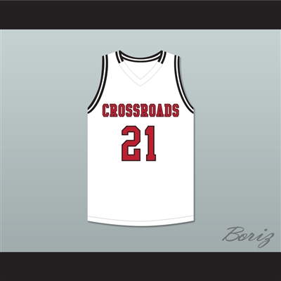 Shaqir O'Neal 21 Crossroads School Roadrunners White Basketball Jersey 1