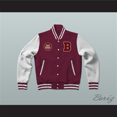 Bayside Tigers Maroon Varsity Letterman Jacket-Style Sweatshirt Saved By The Bell