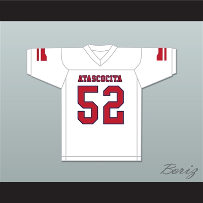 Sam Cosmi 52 Atascocita High School Eagles White Football Jersey 2