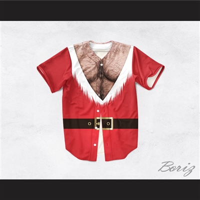 Santa Claus Tunic Hairy Chisel Chest Baseball Jersey