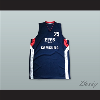 Daniel Santiago 25 Anadolu Efes SK Istanbul Turkey Navy Blue Basketball Jersey