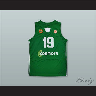 Sarunas Jasikevicius 19 Panathinaikos BC Green Basketball Jersey