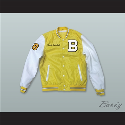 Scott Braddock 18 Bannon High School Yellow and White Lab Leather Varsity Letterman Jacket