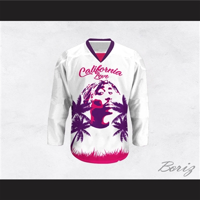 Tupac Shakur 05 California Love White Hockey Jersey