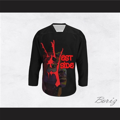 Tupac Shakur 05 West Side Black Hockey Jersey