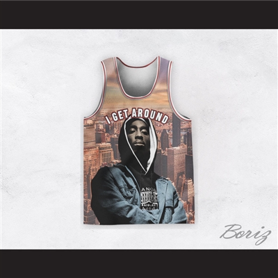 Tupac Shakur 1 I Get Around Cityscape Basketball Jersey