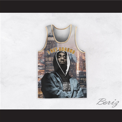 Tupac Shakur 1 I Get Around Night Cityscape Basketball Jersey